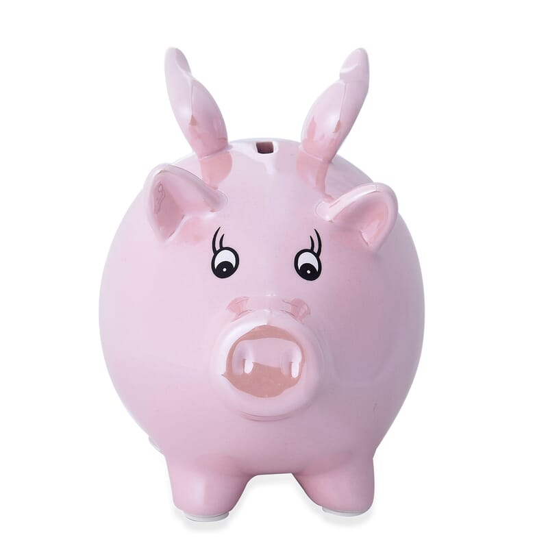 Pink Ceramic Flying Pig Money Bank, Flying Pig Piggy Bank, First Coin Bank, Best Birthday for Kids, Boys Girls Home Decoration