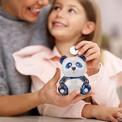 Black and White Ceramic Panda Money Bank, Panda Baby Piggy Bank, First Coin Bank, Best Birthday for Kids, Boys Girls Home Decoration