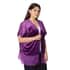 Purple Faux Velvety and Lace Flower Pattern Mid Length Kimono (One Size Fits Most, Polyester) image number 2