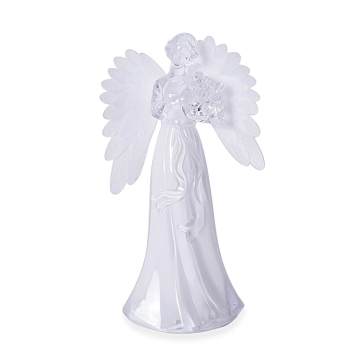 Angel Playing Harp with Color Changing LED Light (2AAA Batteries Not included) image number 0