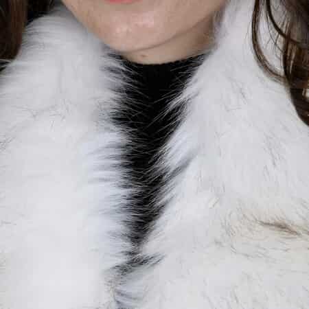 White Faux Fur Cossack Hat and Scarf (Polyester) image number 5