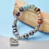 Magnetic by Design Multi Gemstone and Hematite Seven Chakra Stretch Bracelet in Silvertone 20.00 ctw image number 1