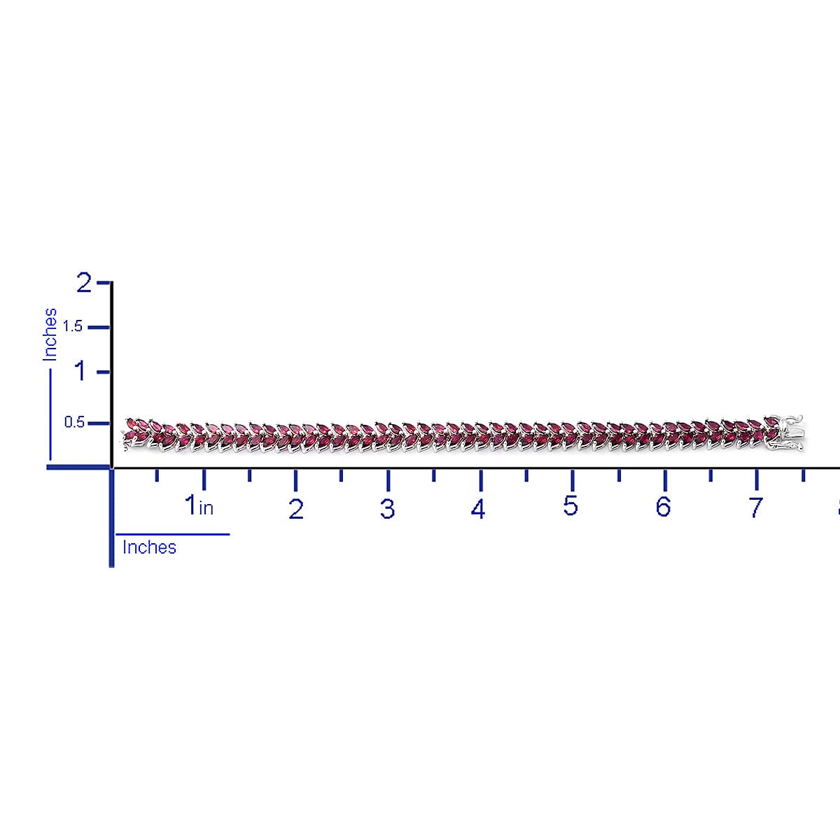 Orissa Rhodolite Garnet Bracelet in Platinum Over Sterling Silver (7.25 In) 16.85 Grams 17.50 ctw image number 2