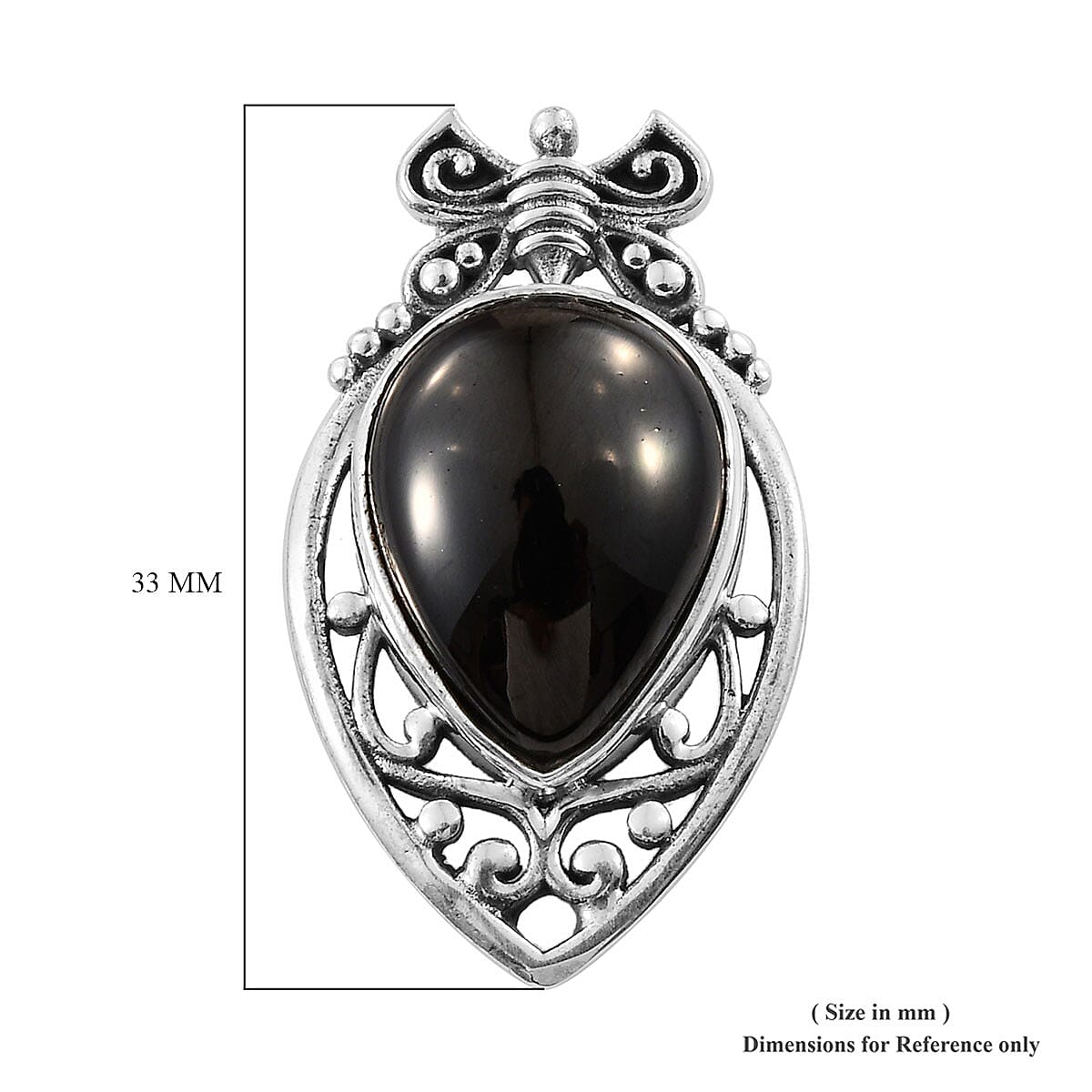 Artisan Crafted Elite Shungite Pendant in Sterling Silver 5.50 ctw image number 4