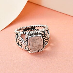 Artisan Crafted Marvelous Meteorite Ring in Sterling Silver (Size 7.0)