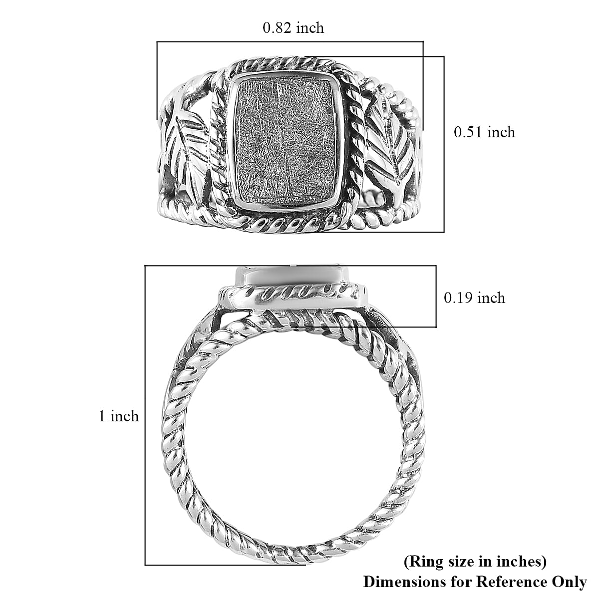 Artisan Crafted Marvelous Meteorite Ring in Sterling Silver (Size 7.0) image number 5