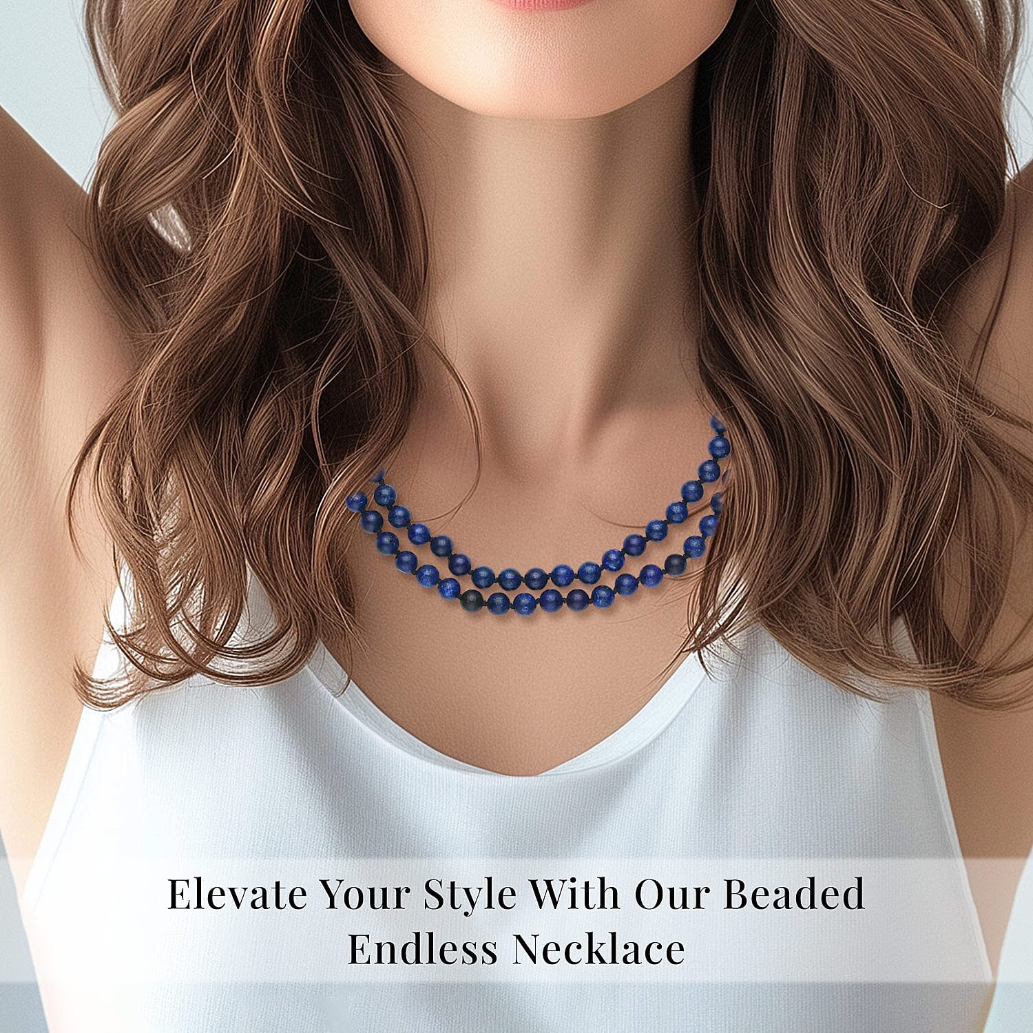 Buy Lapis Lazuli Beaded Endless Necklace 34 Inches 346.50