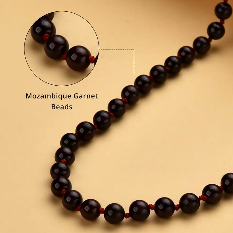 Mozambique Garnet Beaded Endless Necklace 34 Inches 379.00 ctw