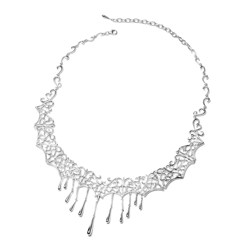 LucyQ Lace Collection Sterling Silver Necklace 18.50 Inches 68.38 Grams