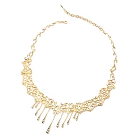 LucyQ Lace Collection 14K Yellow Gold Over Sterling Silver Necklace 18.50 Inches 70.20 Grams image number 0