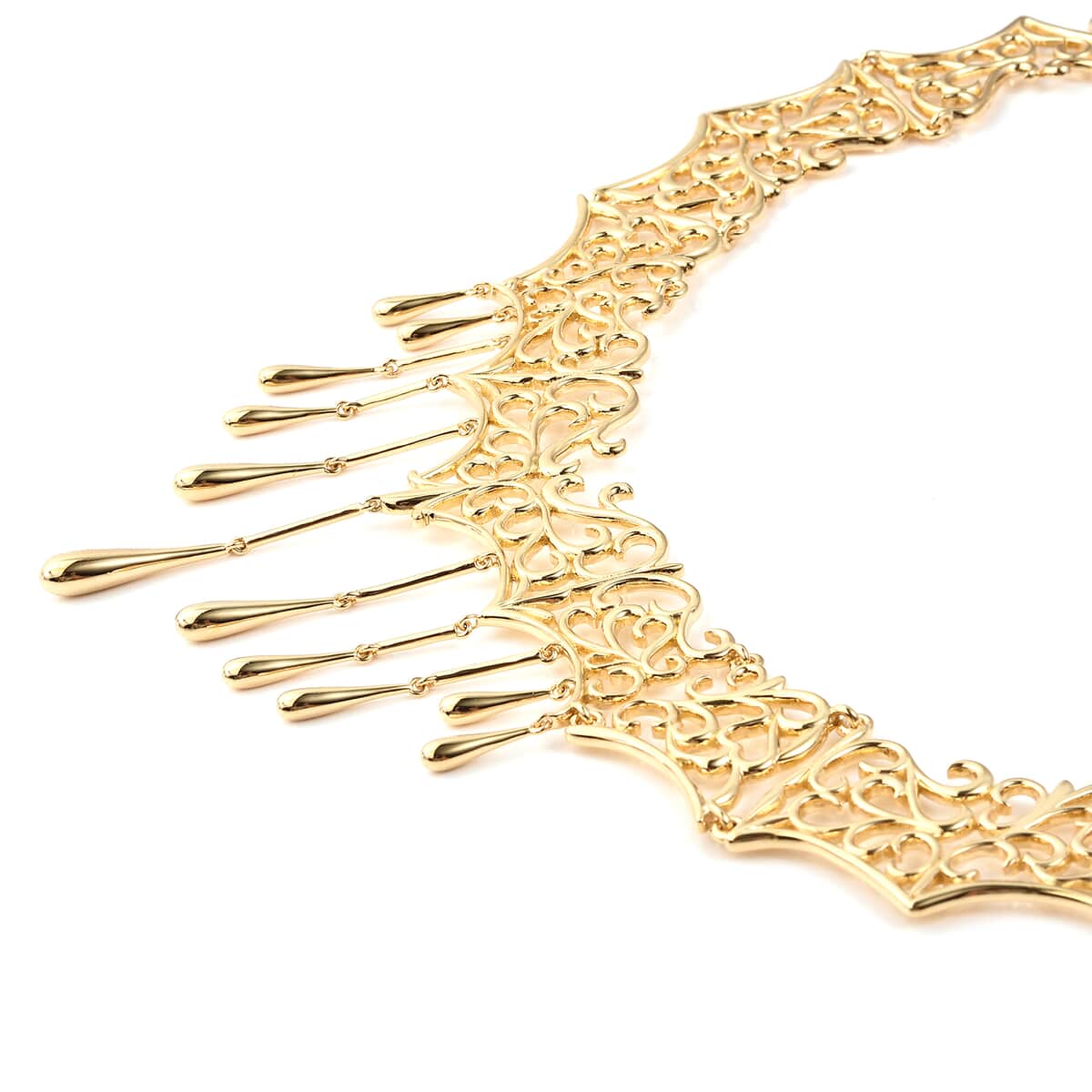 LucyQ Lace Collection 14K Yellow Gold Over Sterling Silver Necklace 18.50 Inches 70.20 Grams image number 2