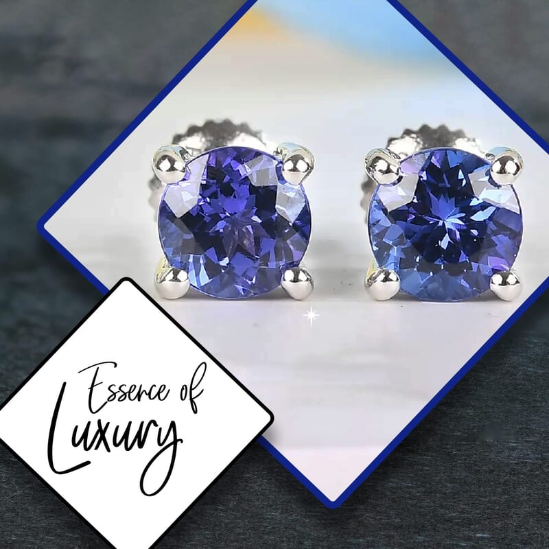 Rhapsody AAAA Tanzanite Earrings in 950 Platinum 1.85 ctw