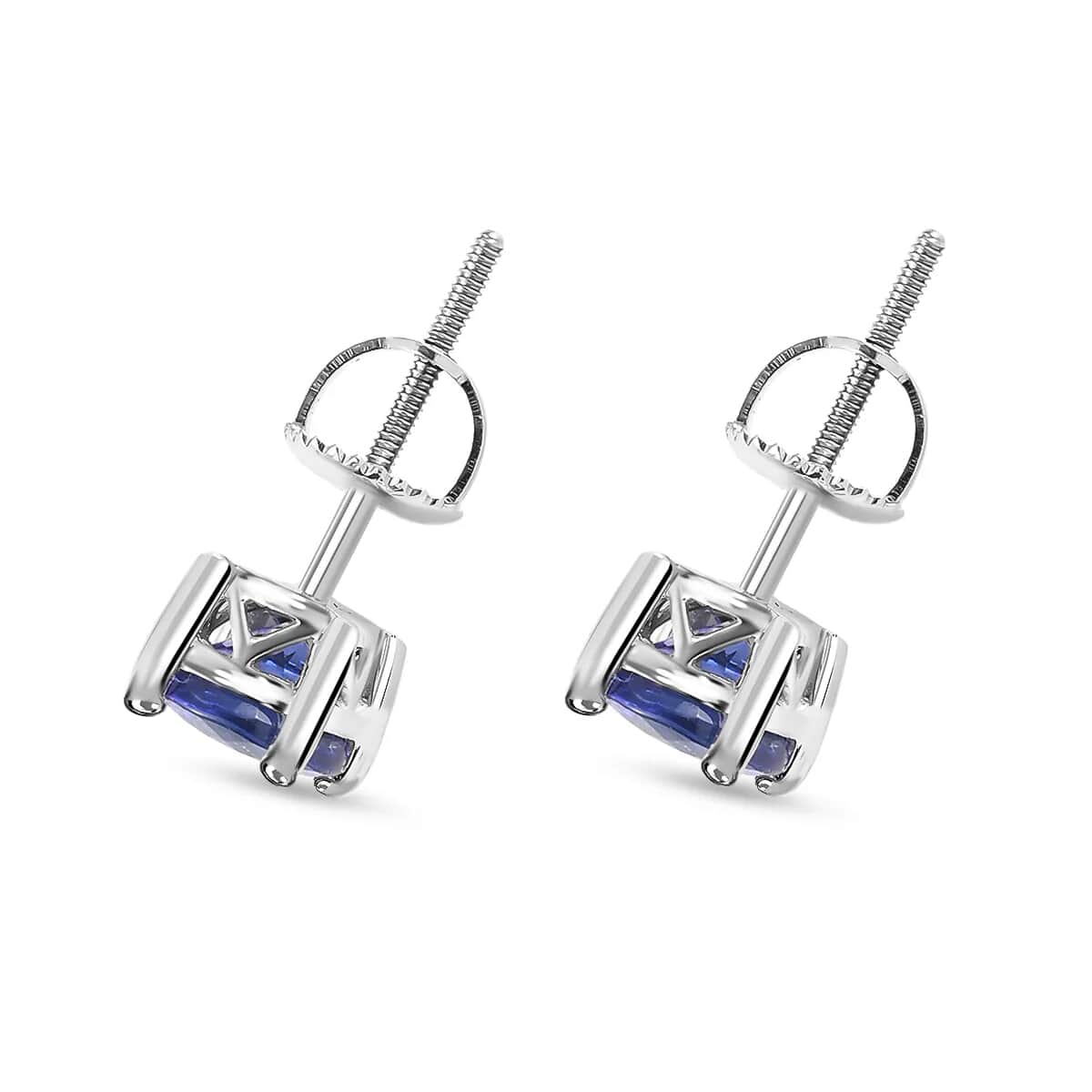 Rhapsody 950 Platinum AAAA Tanzanite Earrings, Tanzanite Studs, Solitaire Platinum Earrings, Weddings Gifts, Birthday Gifts For Her image number 4