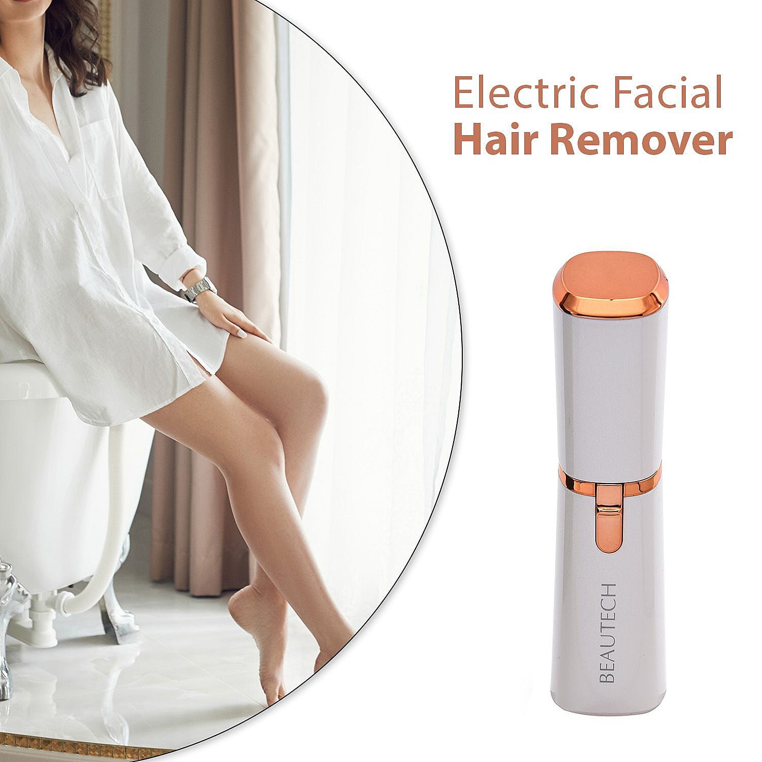 LED Light Painless Facial Hair Remover (1AA Required)