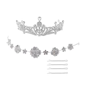 Hair Accessories Set, Hair Styling Accessories Kit, Austrian Crystal Tiara, Crystal Hair Band, Hair Pins Set, Tiara Headband, Blossom Crown
