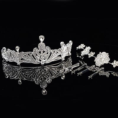 Hair Accessories Set, Hair Styling Accessories Kit, Austrian Crystal Tiara, Crystal Hair Band, Hair Pins Set, Tiara Headband, Blossom Crown