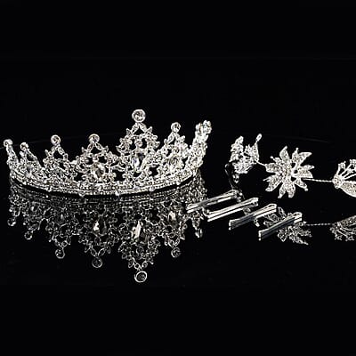 Hair Accessories Set, Hair Styling Accessories Kit, Austrian Crystal Tiara, Crystal Hair Band, Hair Pins Set, Tiara Headband, Blossom Crown