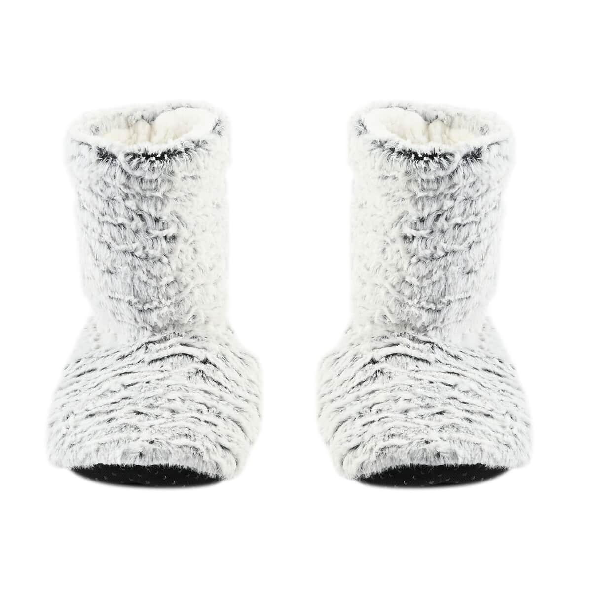 Homesmart Gray Microfiber Faux Fur, Sherpa Booties and Matching Ballerina Slippers (Women's Size 5-10) image number 2