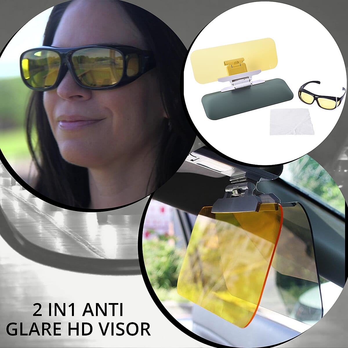2 in1 Anti Glare HD Visor (Night Vision Glasses & Day/Night Lens) image number 1
