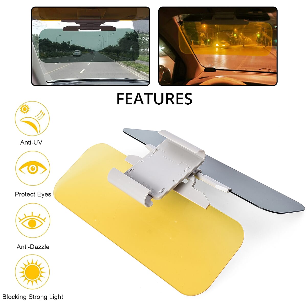 2 in1 Anti Glare HD Visor (Night Vision Glasses & Day/Night Lens) image number 2