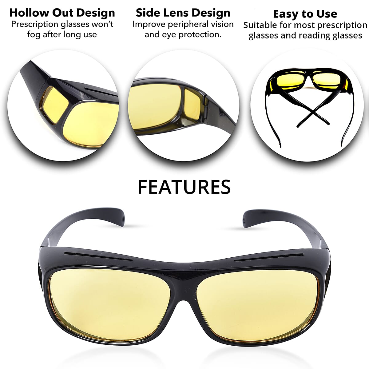 2 in1 Anti Glare HD Visor (Night Vision Glasses & Day/Night Lens) image number 3