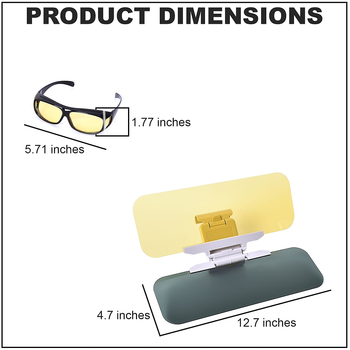 2 in1 Anti Glare HD Visor (Night Vision Glasses & Day/Night Lens) image number 4
