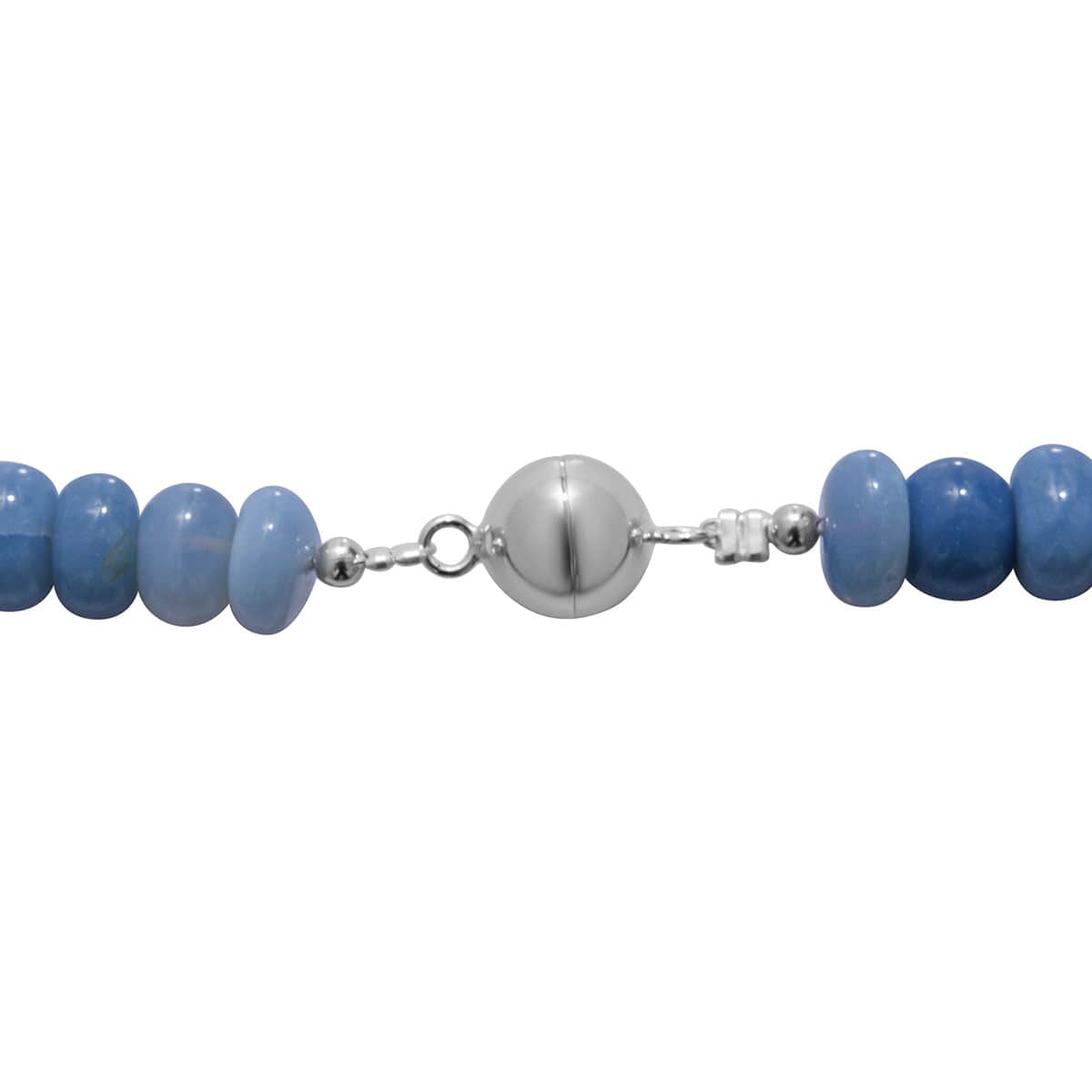Paraiba Apatite Beaded Necklace with Magnetic Clasp 18 Inches in Sterling Silver 240 ctw image number 3