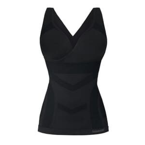 Sankom Patent Black Aloe Vera Fibers Body Shaping Camisole with Built-in Bra For Women  - XL/XXL