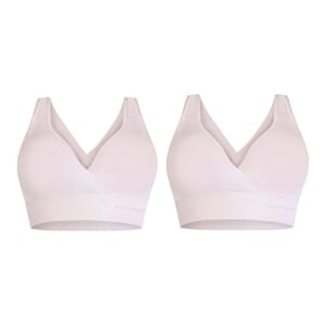 Set of 2 SANKOM Patent White Organic Cotton Posture Support Bra - S/M