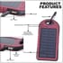Homesmart Burgundy Carabiner Solar 5000 mAh Battery Charger with USB & Emergency LED Torch image number 3