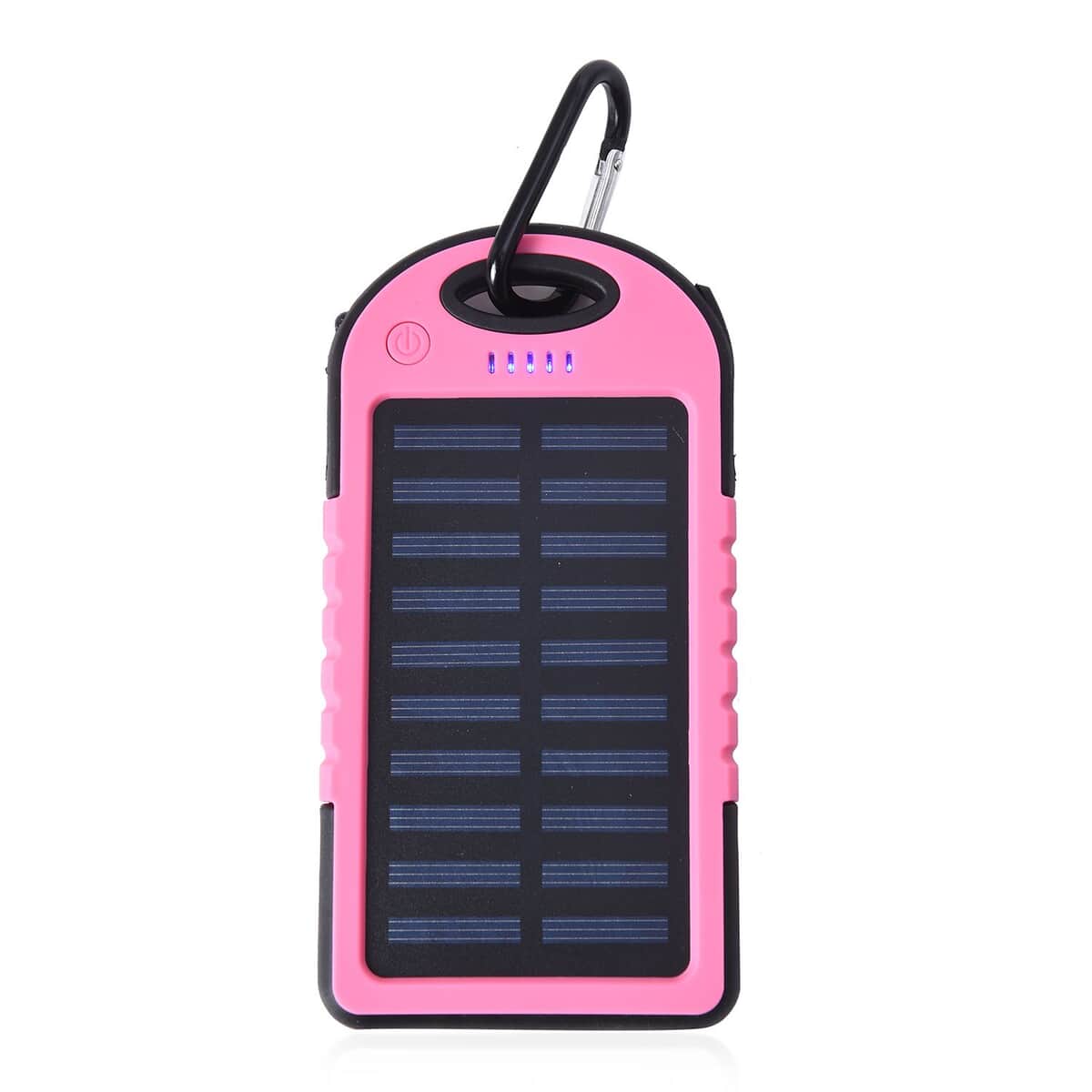Homesmart Pink Carabiner Solar 5000 mAh Battery Charger with USB & Emergency LED Torch image number 0