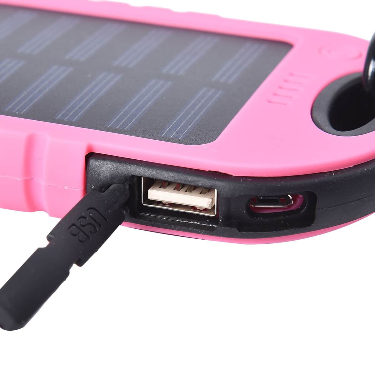 Homesmart Pink Carabiner Solar 5000 mAh Battery Charger with USB & Emergency LED Torch image number 5