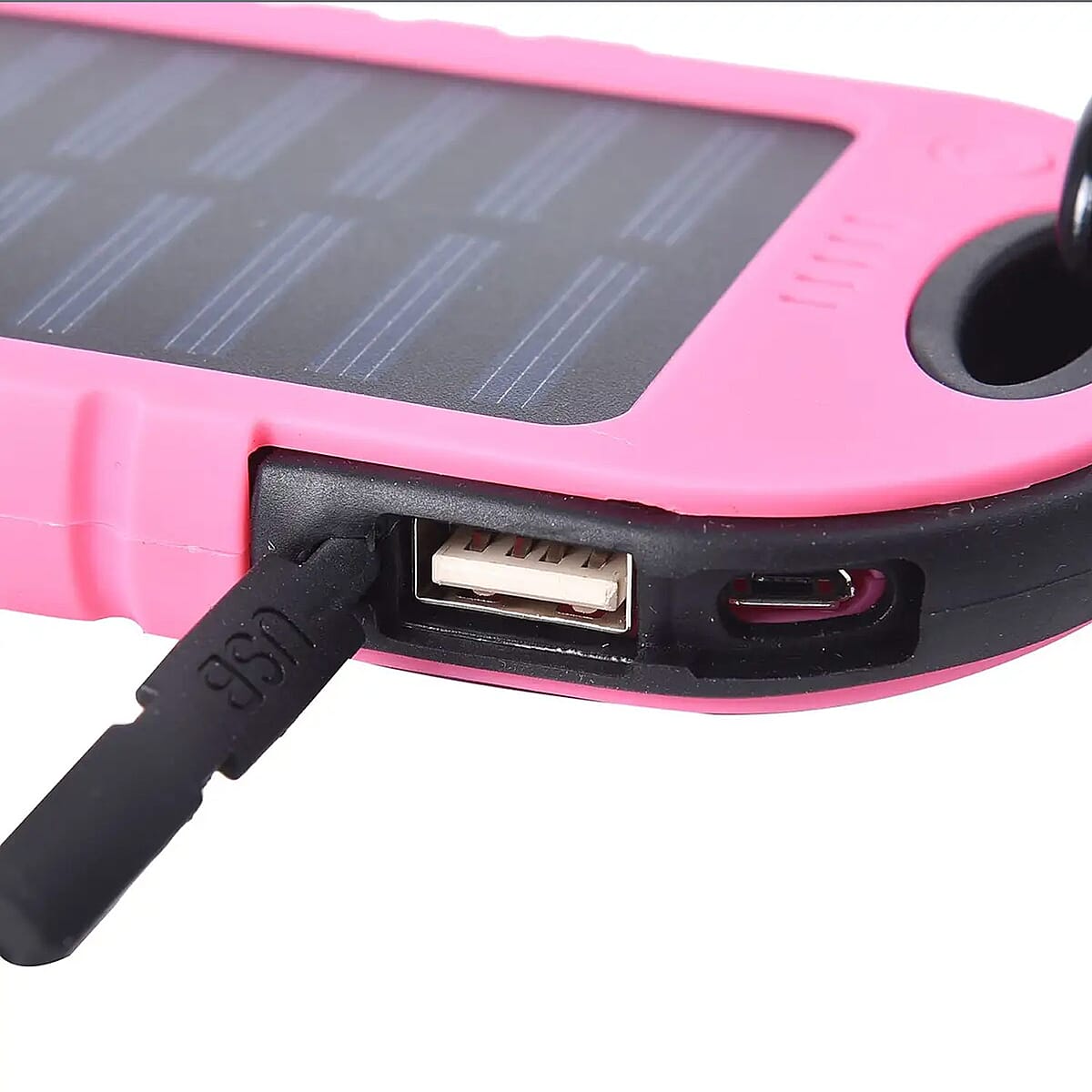 Homesmart Pink Carabiner Solar 5000 mAh Battery Charger with USB & Emergency LED Torch image number 7