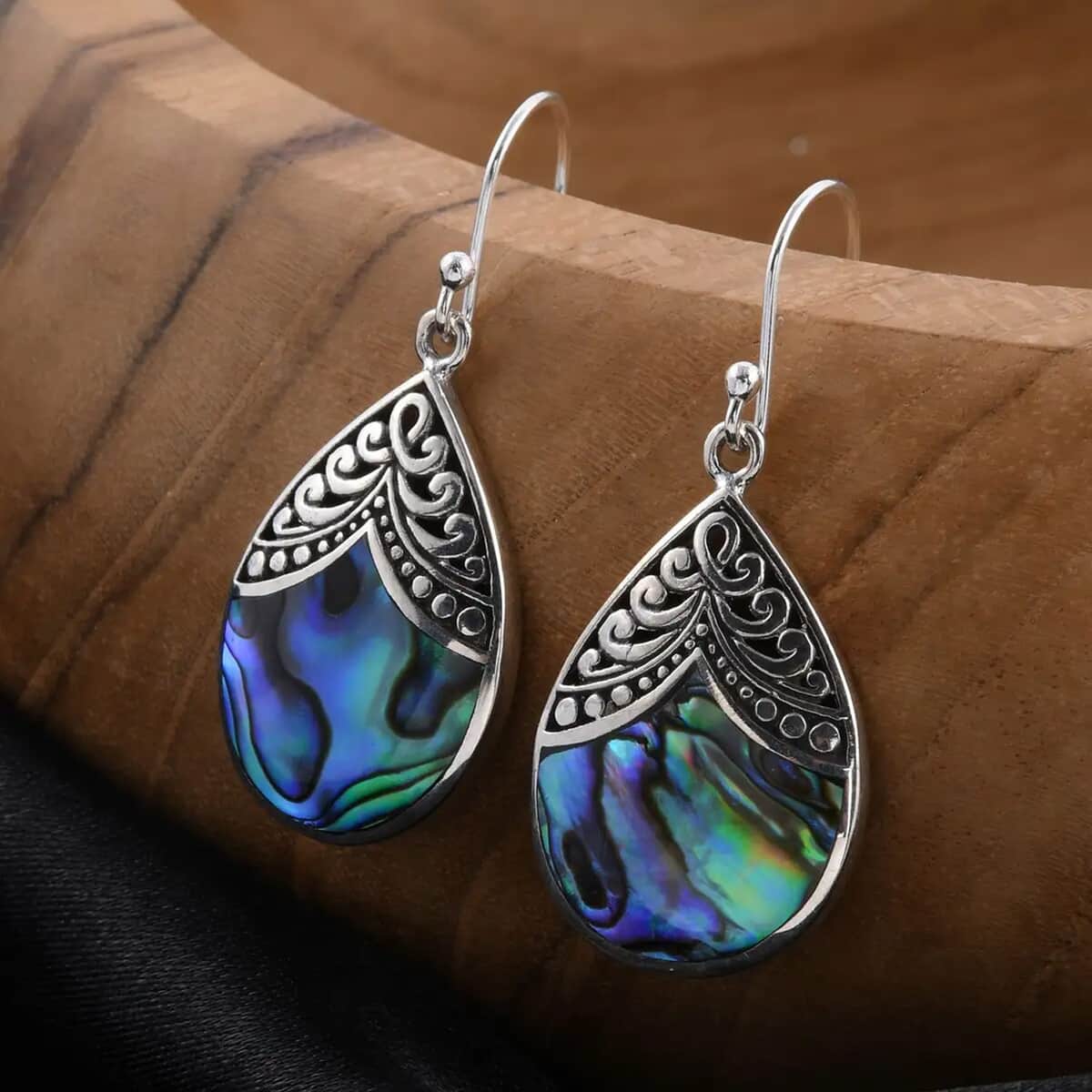 Abalone Shell Drop Earrings For Women Sterling Silver, Beach Fashion Jewelry, Birthday Gift For Her image number 1