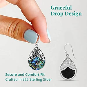 Abalone Shell Drop Earrings For Women Sterling Silver, Beach Fashion Jewelry, Birthday Gift For Her