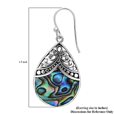 Abalone Shell Drop Earrings For Women Sterling Silver, Beach Fashion Jewelry, Birthday Gift For Her