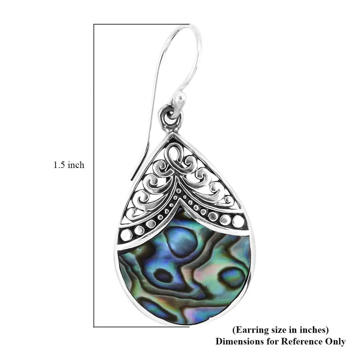 Abalone Shell Drop Earrings For Women Sterling Silver, Beach Fashion Jewelry, Birthday Gift For Her image number 6