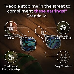 Abalone Shell Drop Earrings in Sterling Silver, Dangle Earrings For Women, Beach Jewelry