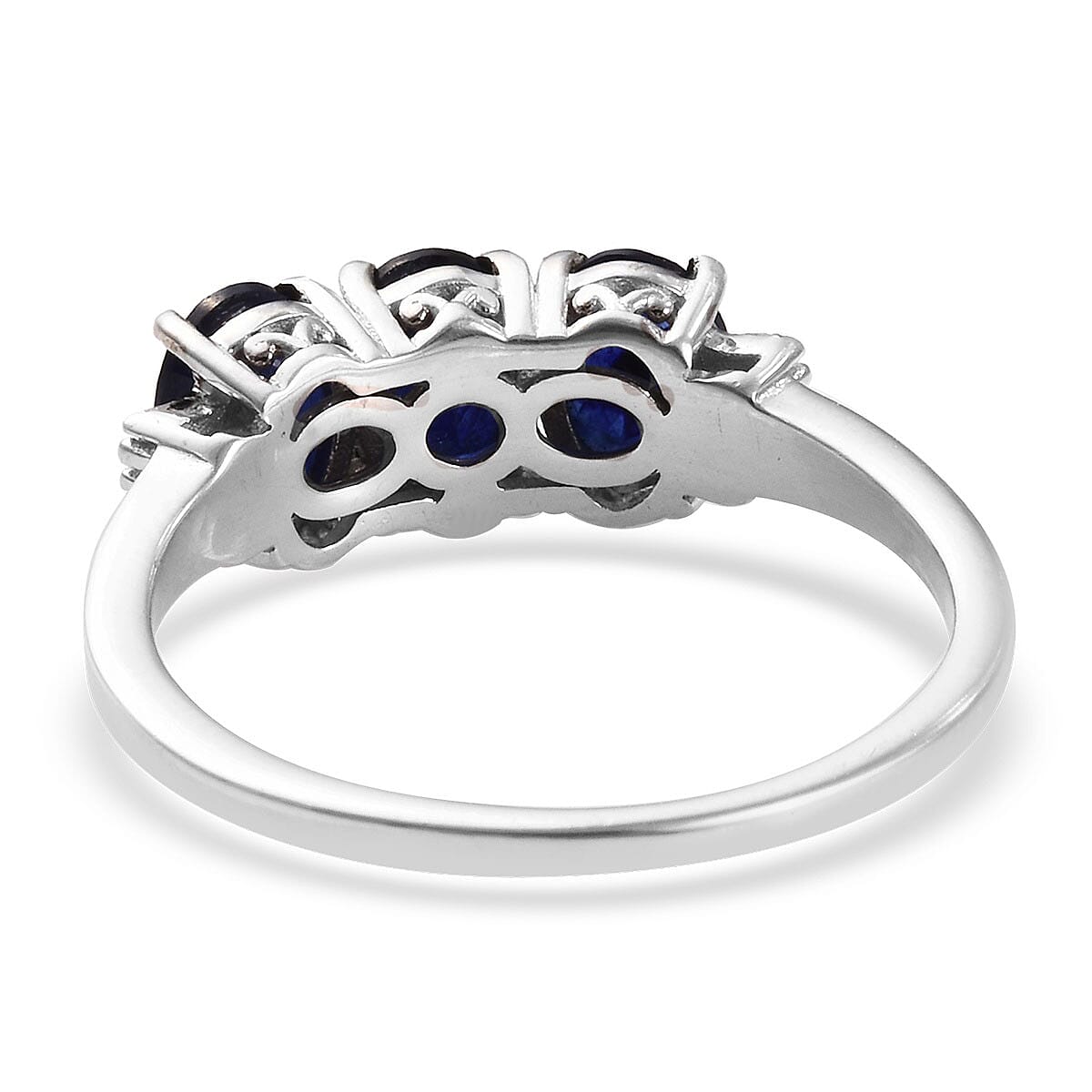 Masoala Sapphire (D) and Diamond 3 Stone Ring in Platinum Over Sterling Silver (Size 10.0) 3.50 ctw