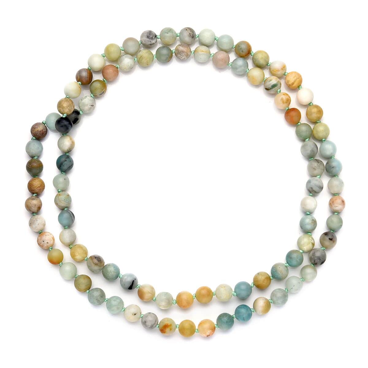 Multi Color Amazonite Beaded Endless Necklace 34 Inches 342.00 ctw image number 0