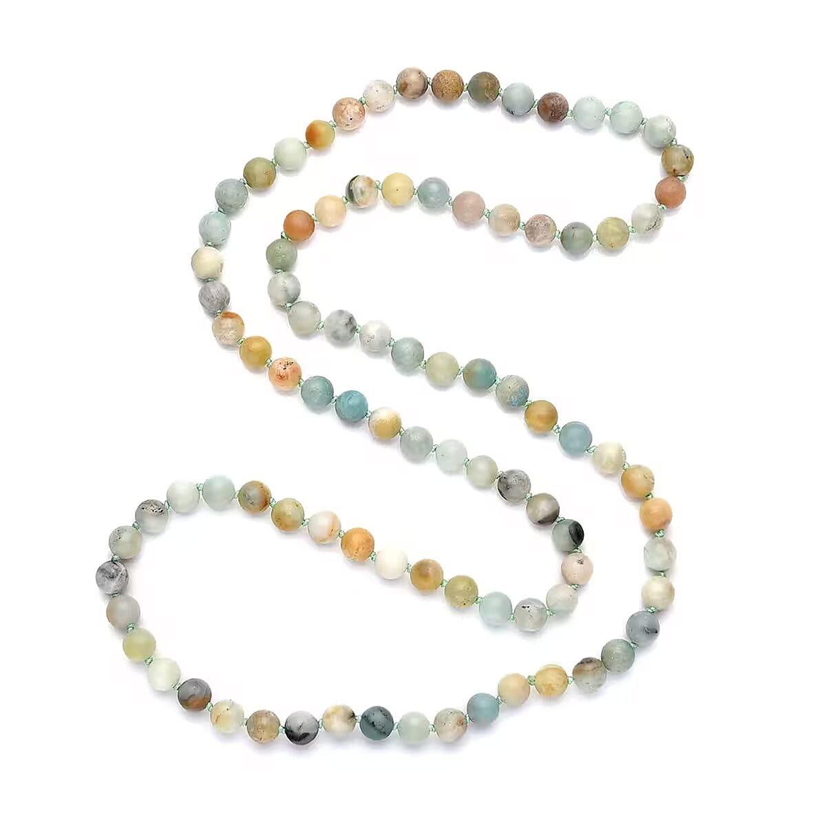 Multi Color Amazonite Beaded Endless Necklace 34 Inches 342.00 ctw image number 6