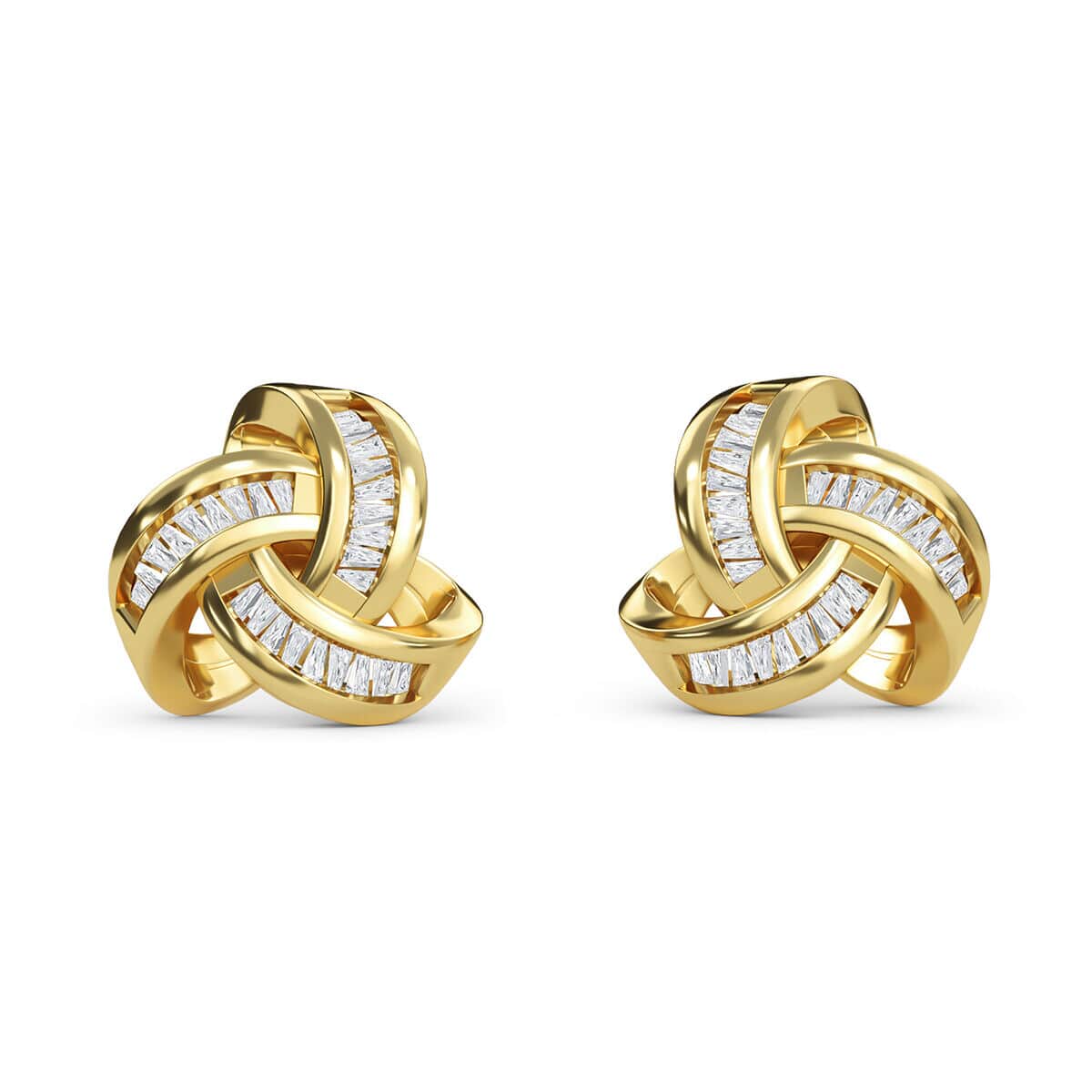 Diamond Knotted Stud Earrings in Vermeil Yellow Gold Over Sterling Silver 0.25 ctw image number 0