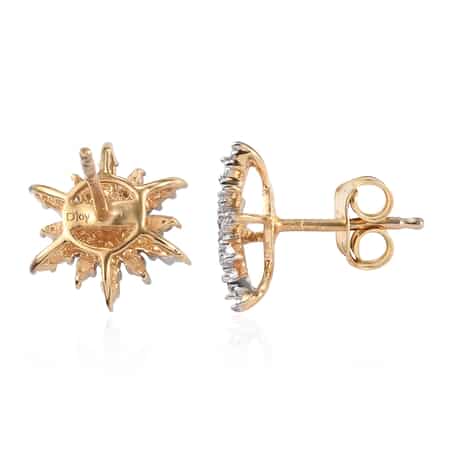 Snowflake Diamond Accent Star Stud Earrings in Platinum & 14K Yellow Gold Over Sterling Silver image number 5