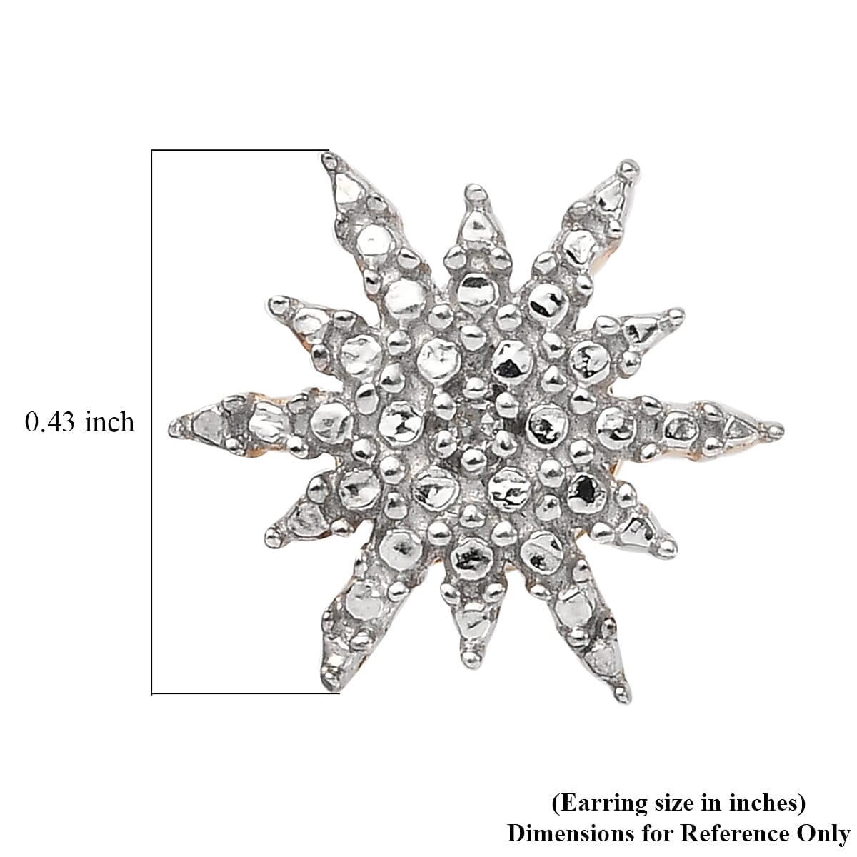 D'Joy Snowflake Diamond Accent Star Stud Earrings in Platinum & 14K Yellow Gold Over Sterling Silver