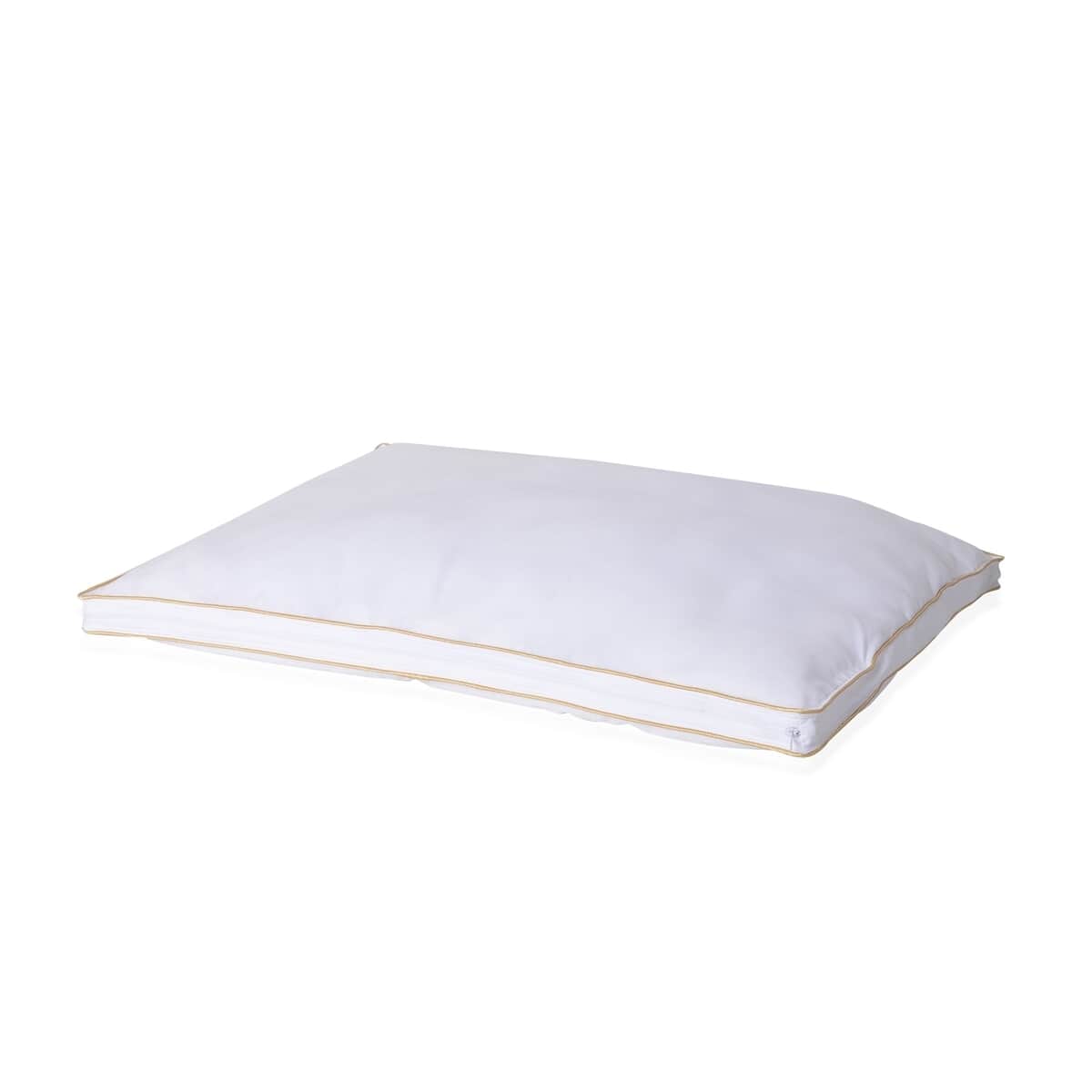 Homesmart Set of 2 White Down Alternative Pillow Protectors with Golden Piping (Full, Microfiber) image number 3