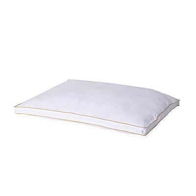 Homesmart Set of 2 White Down Alternative Microfiber Pillow Protectors with Golden Piping - Queen , Pillow Cover , Cushion Cover , Pillow Shams , Pillow Case Covers