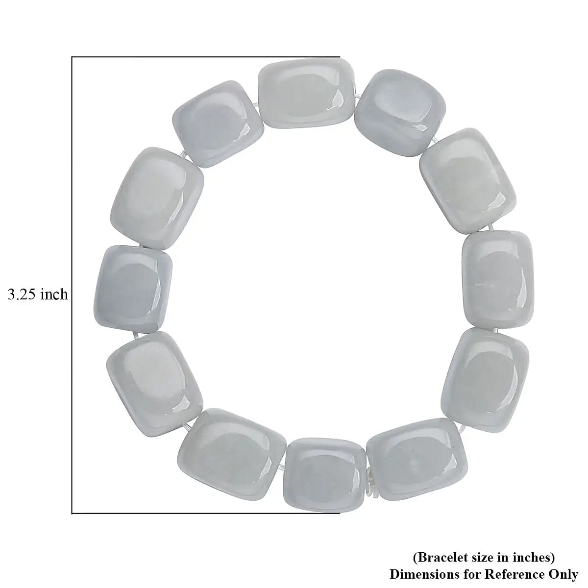 White Jade 481.00 ctw Bracelet, Jade Beads Bracelet, Stretch Bracelet image number 6