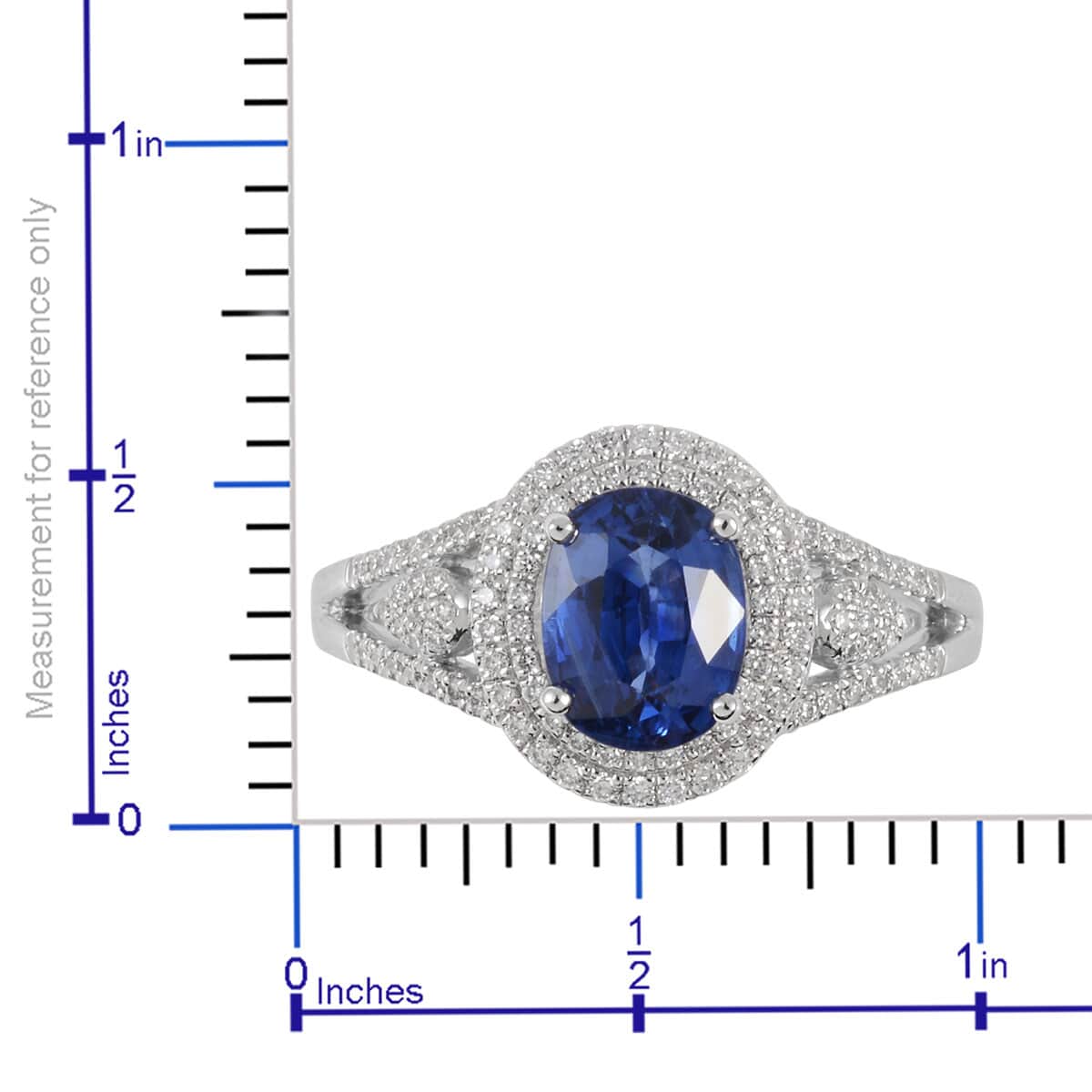 950 Platinum AAAA Natural Ceylon Sapphire and Diamond E-F VS Ring (Size 6.0) 8 Grams 2.50 ctw  image number 4
