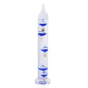 Blue Galileo Thermometer with Floating Balls, Weather Predictor Office Home Desk Table Decor, Indoor Decorations Gifts
