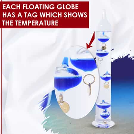Shop LC Galileo Thermometer Indoor and Outdoor Temperature with Blue  Floating Balls in a Glass Tube - Ideal Weather Predictor for Office Home  Desk 